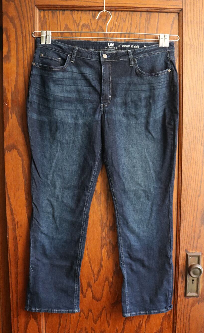 LEE Riders Midrise Straight Leg Jeans Womens 20M Dark Wash Cotton Blend Denim
